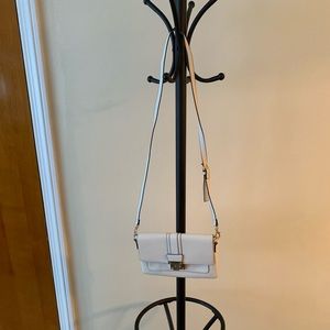 White over the shoulder crossbody or clutch